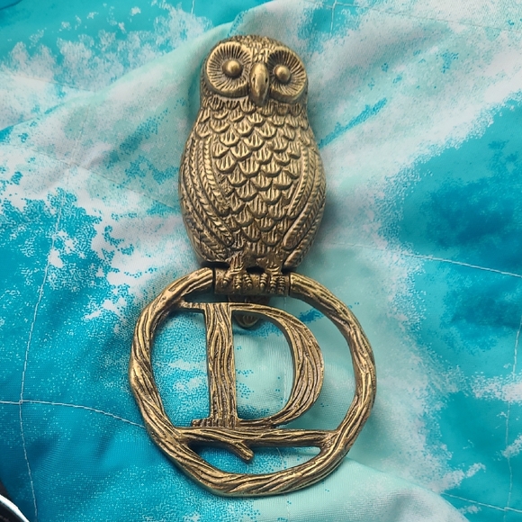 NEW Anthropologie Owl Monogram Door Knocker Letter "D" - Picture 2 of 6